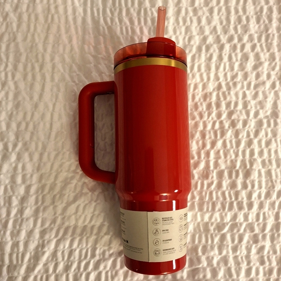 Stanley Red Quencher H2.0 30 Oz Tumbler With Handle And Straw Holly Berry Red - Picture 6 of 12